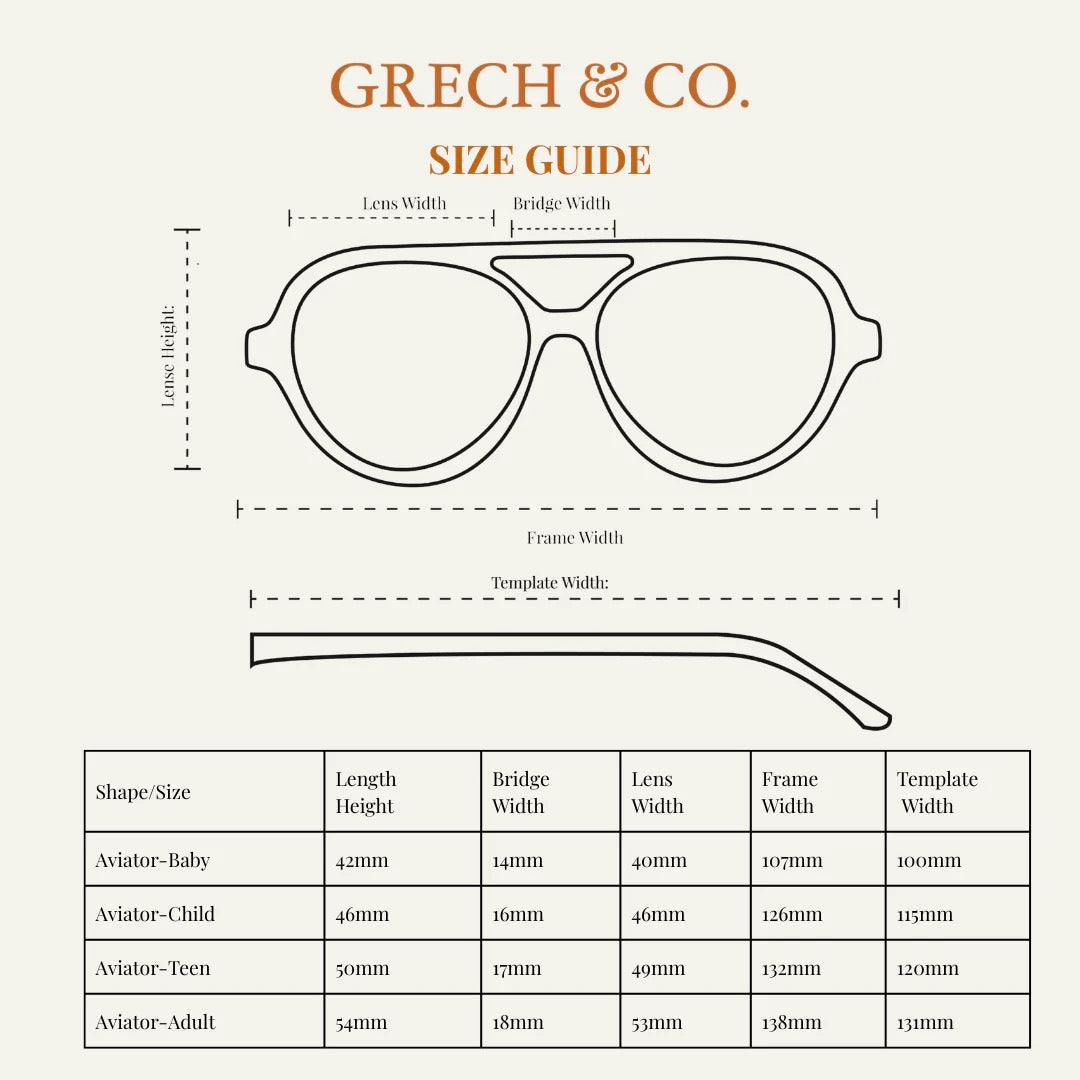 Grech & Co Adult Sunglasses | Aviator | Sunset
