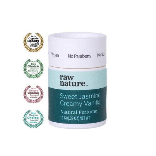 Raw Nature Natural Perfume 11g - Sweet Jasmine + Creamy Vanilla - Naturally Fabulous