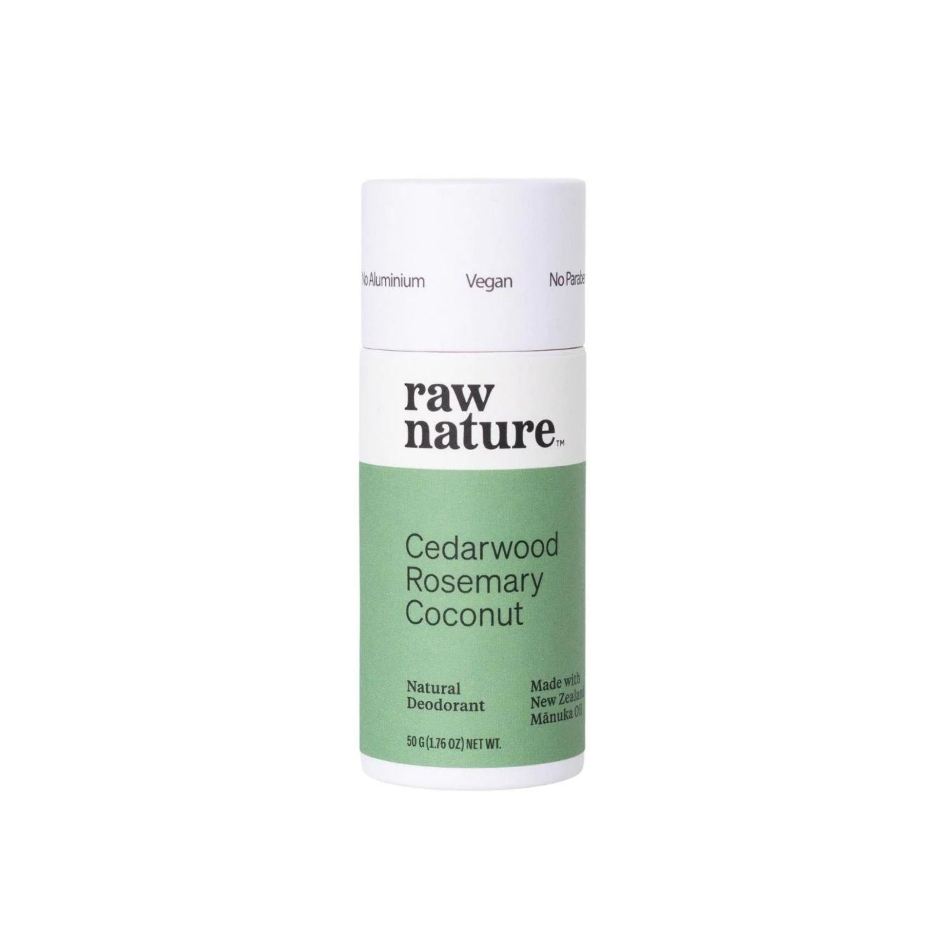 Raw Nature Deodorant Stick 50g – Cedarwood | Rosemary | Coconut - Naturally Fabulous