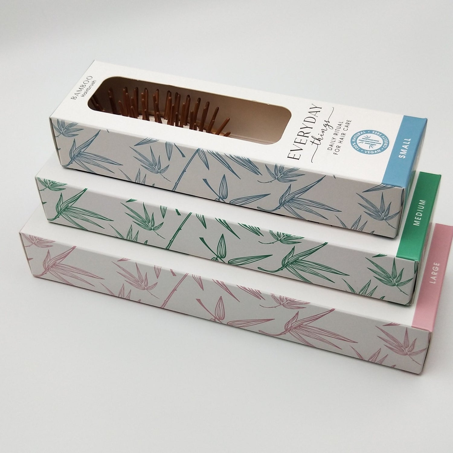 Bamboo hairbrush in beautiful packaging