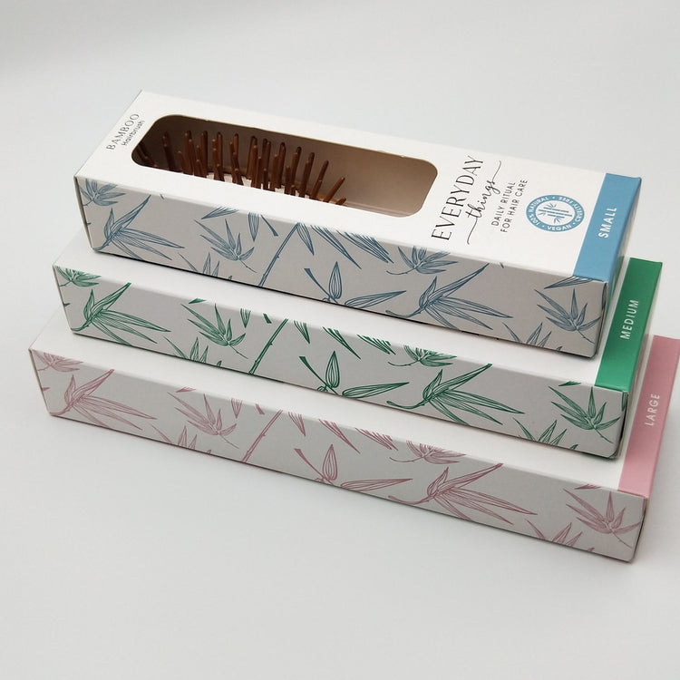 Bamboo hairbrush in beautiful packaging