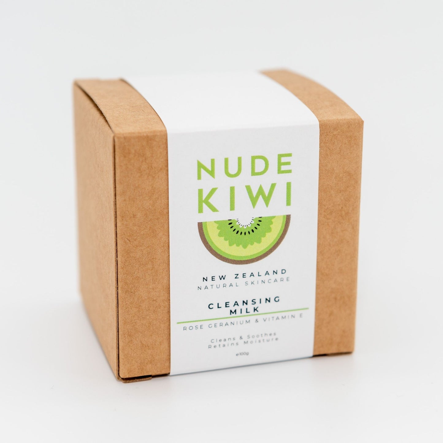 Nude Kiwi Cleansing Milk 100g - Rose Geranium & Vitamin E - Naturally Fabulous