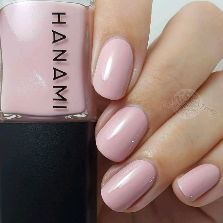 Beautiful nails painted in Hanami blush pink