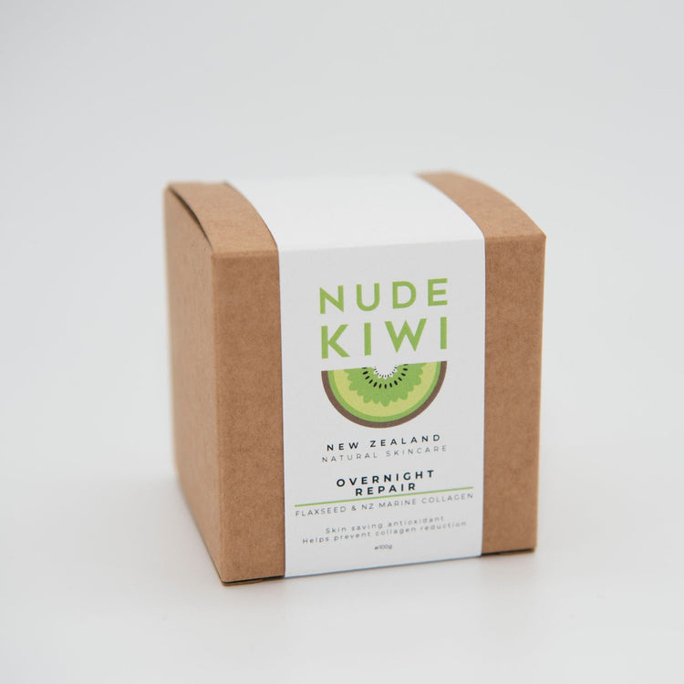 Nude Kiwi Overnight Repair Cream 100g - Flaxseed & NZ Marine Collagen