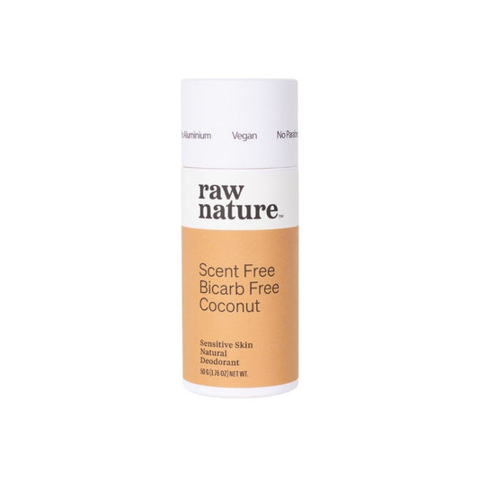 Raw Nature Deodorant Stick - Scent Free | Bicarb Free | Coconut 50g - Naturally Fabulous