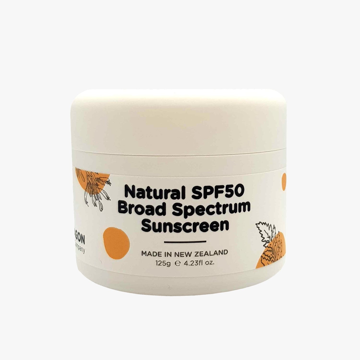 Natural SPF 50 Broad Spectrum Sunscreen. Made in NZ